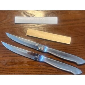 Regent Sheffield Black Knight Steak Knives Set Of 2 EUC